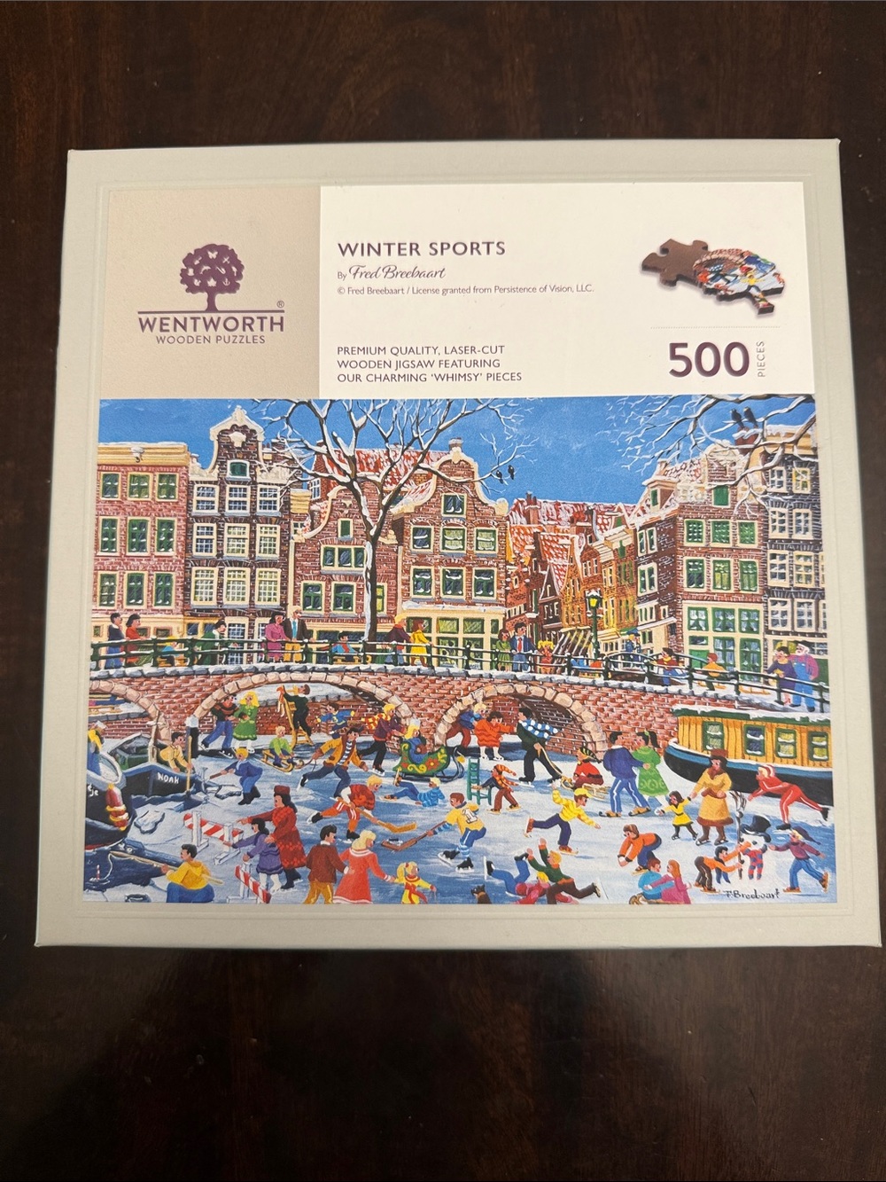 “Winter Sports" 500-piece wooden jigsaw puzzle by Wentworth Wooden Puzzles